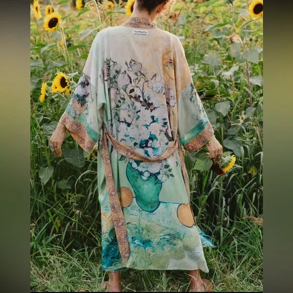 I Paint My Dream Van Gogh Opera Duster Kimono Robe - Picture 14 of 14